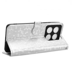 Peňaženkové puzdro Honeycomb Dot Texture Case strieborné – Xiaomi 14T | Kryty na mobil Kryty na mobil | Peňaženkové puzdro Honeycomb Dot Texture Case strieborné – Xiaomi 14T | Kryty na mobil