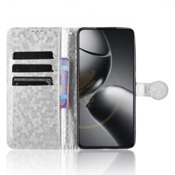 Peňaženkové puzdro Honeycomb Dot Texture Case strieborné – Xiaomi 14T Pro | Kryty na mobil Kryty na mobil | Peňaženkové puzdro Honeycomb Dot Texture Case strieborné – Xiaomi 14T Pro | Kryty na mobil