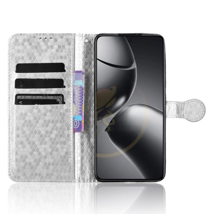 Peňaženkové puzdro Honeycomb Dot Texture Case strieborné – Xiaomi 14T Pro | Kryty na mobil Kryty na mobil | Peňaženkové puzdro Honeycomb Dot Texture Case strieborné – Xiaomi 14T Pro | Kryty na mobil