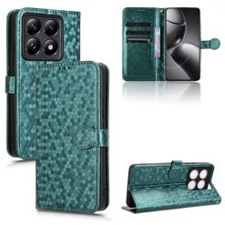 Kryty na mobil | Peňaženkové puzdro Honeycomb Dot Texture Case zelené – Xiaomi 14T | Kryty na mobil