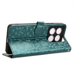 Kryty na mobil | Peňaženkové puzdro Honeycomb Dot Texture Case zelené – Xiaomi 14T | Kryty na mobil
