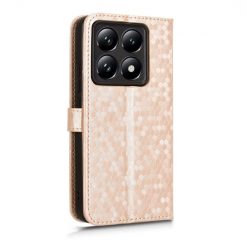 Peňaženkové puzdro Honeycomb Dot Texture Case zlaté – Xiaomi 14T | Kryty na mobil Kryty na mobil | Peňaženkové puzdro Honeycomb Dot Texture Case zlaté – Xiaomi 14T | Kryty na mobil