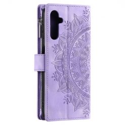 Kryty na mobil | Samsung Galaxy A16 4G/5G Peňaženkové puzdro Mandala zip case fialové | Kryty na mobil
