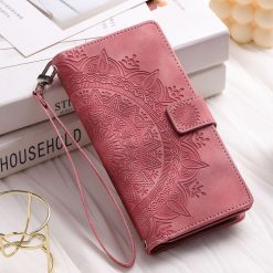 Samsung Galaxy A16 4G/5G Peňaženkové puzdro Mandala zip case ružové | Kryty na mobil Kryty na mobil | Samsung Galaxy A16 4G/5G Peňaženkové puzdro Mandala zip case ružové | Kryty na mobil