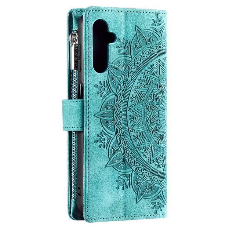 Samsung Galaxy A16 4G/5G Peňaženkové puzdro Mandala zip case zelené | Kryty na mobil Kryty na mobil | Samsung Galaxy A16 4G/5G Peňaženkové puzdro Mandala zip case zelené | Kryty na mobil