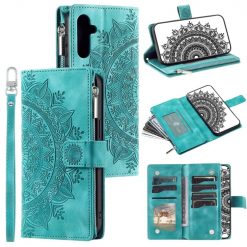 Kryty na mobil | Samsung Galaxy A16 4G/5G Peňaženkové puzdro Mandala zip case zelené | Kryty na mobil