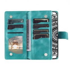 Samsung Galaxy A16 4G/5G Peňaženkové puzdro Mandala zip case zelené | Kryty na mobil Kryty na mobil | Samsung Galaxy A16 4G/5G Peňaženkové puzdro Mandala zip case zelené | Kryty na mobil