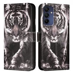 Samsung Galaxy A16 4G/5G Knižkové puzdro Trendy Cross case Čiernobiely tiger