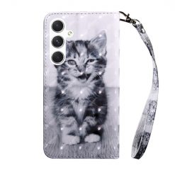 Kryty na mobil | Samsung Galaxy A16 4G/5G Knižkové puzdro Trendy Cross case Mačička | Kryty na mobil