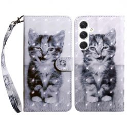 Kryty na mobil | Samsung Galaxy A16 4G/5G Knižkové puzdro Trendy Cross case Mačička | Kryty na mobil