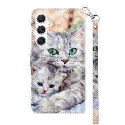 Samsung Galaxy A16 4G/5G Knižkové puzdro Trendy Cross case Mačka a mačiatko