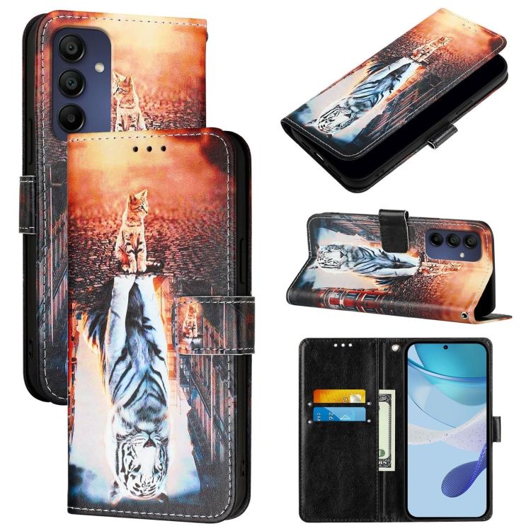 Samsung Galaxy A16 4G/5G Knižkové puzdro Trendy Cross case Mačka a tiger | Kryty na mobil Kryty na mobil | Samsung Galaxy A16 4G/5G Knižkové puzdro Trendy Cross case Mačka a tiger | Kryty na mobil