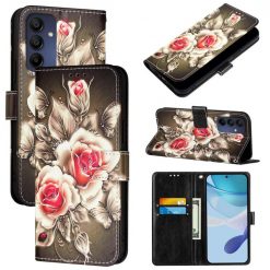 Samsung Galaxy A16 4G/5G Knižkové puzdro Trendy Cross case Ruže na čiernom | Kryty na mobil Kryty na mobil | Samsung Galaxy A16 4G/5G Knižkové puzdro Trendy Cross case Ruže na čiernom | Kryty na mobil