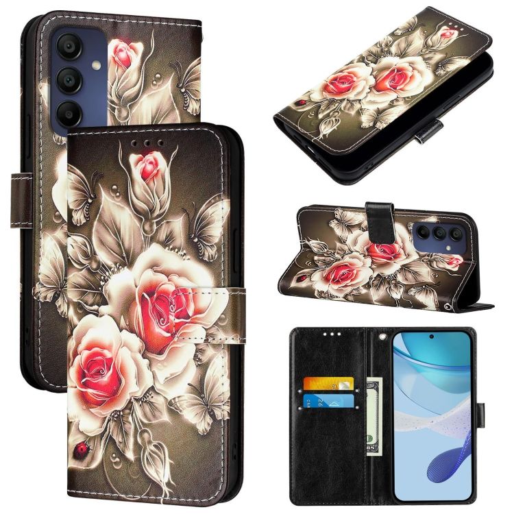 Samsung Galaxy A16 4G/5G Knižkové puzdro Trendy Cross case Ruže na čiernom | Kryty na mobil Kryty na mobil | Samsung Galaxy A16 4G/5G Knižkové puzdro Trendy Cross case Ruže na čiernom | Kryty na mobil