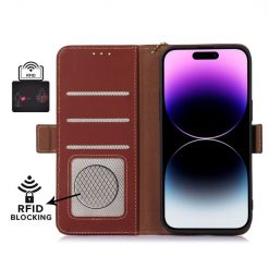 Samsung Galaxy A16 4G/5G Peňaženkové puzdro RFID Leather case hnedé | Kryty na mobil Kryty na mobil | Samsung Galaxy A16 4G/5G Peňaženkové puzdro RFID Leather case hnedé | Kryty na mobil