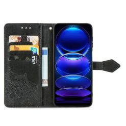 Kryty na mobil | Peňaženkové puzdro Embossing Pattern Mandala Flower čierne – HMD Skyline | Kryty na mobil