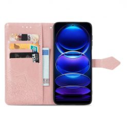 Kryty na mobil | Peňaženkové puzdro Embossing Pattern Mandala Flower ružové – HMD Skyline | Kryty na mobil