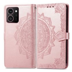 Kryty na mobil | Peňaženkové puzdro Embossing Pattern Mandala Flower ružové – HMD Skyline | Kryty na mobil