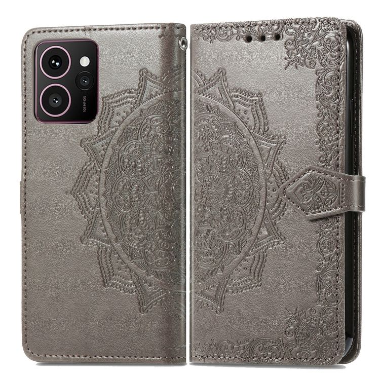 Peňaženkové puzdro Embossing Pattern Mandala Flower sivé – HMD Skyline | Kryty na mobil Kryty na mobil | Peňaženkové puzdro Embossing Pattern Mandala Flower sivé – HMD Skyline | Kryty na mobil