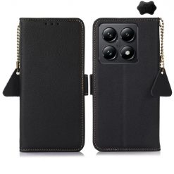 Kryty na mobil | Peňaženkové puzdro RFID Leather case čierne – Xiaomi 14T | Kryty na mobil