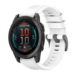 Remienok Solid Wristband biely pre Garmin Fenix E 47mm