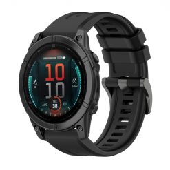 Remienok Solid Wristband čierny pre Garmin Fenix E 47mm