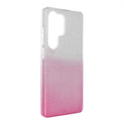 Kryty na mobil | Ligotavý Kryt Forcell Shining transparentno-ružový – Samsung Galaxy S25 Ultra | Kryty na mobil