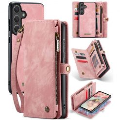 Multifunkčné peňaženkové puzdro CaseMe Detachable ružové – Samsung Galaxy S25+ (S25 Plus)