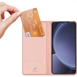 Kryty na mobil | Peňaženkové puzdro Dux Ducis Skin Pro ružové – Samsung Galaxy S25 | Kryty na mobil