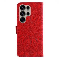 Peňaženkové puzdro Embossing Pattern Slnečnica červené – Samsung Galaxy S25 Ultra | Kryty na mobil Kryty na mobil | Peňaženkové puzdro Embossing Pattern Slnečnica červené – Samsung Galaxy S25 Ultra | Kryty na mobil