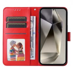 Peňaženkové puzdro Embossing Pattern Slnečnica červené – Samsung Galaxy S25 Ultra | Kryty na mobil Kryty na mobil | Peňaženkové puzdro Embossing Pattern Slnečnica červené – Samsung Galaxy S25 Ultra | Kryty na mobil