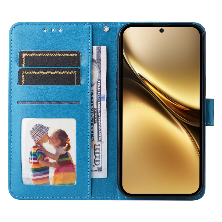 Peňaženkové puzdro Embossing Pattern Slnečnica modré – Vivo X200 Pro | Kryty na mobil Kryty na mobil | Peňaženkové puzdro Embossing Pattern Slnečnica modré – Vivo X200 Pro | Kryty na mobil