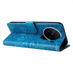 Peňaženkové puzdro Embossing Pattern Slnečnica modré – Vivo X200 Pro | Kryty na mobil Kryty na mobil | Peňaženkové puzdro Embossing Pattern Slnečnica modré – Vivo X200 Pro | Kryty na mobil