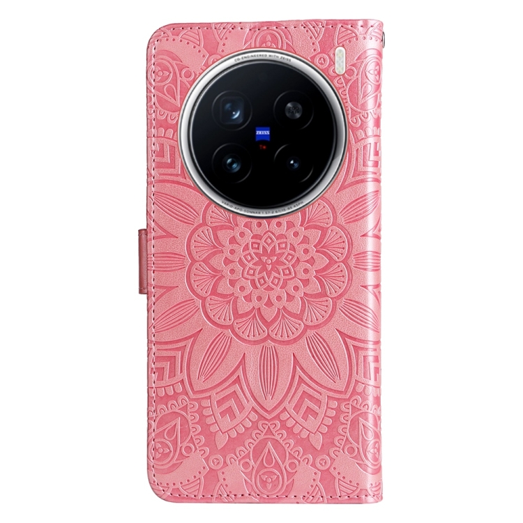 Peňaženkové puzdro Embossing Pattern Slnečnica ružové – Vivo X200 Pro | Kryty na mobil Kryty na mobil | Peňaženkové puzdro Embossing Pattern Slnečnica ružové – Vivo X200 Pro | Kryty na mobil