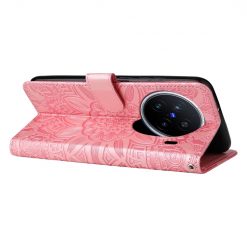Peňaženkové puzdro Embossing Pattern Slnečnica ružové – Vivo X200 Pro | Kryty na mobil Kryty na mobil | Peňaženkové puzdro Embossing Pattern Slnečnica ružové – Vivo X200 Pro | Kryty na mobil
