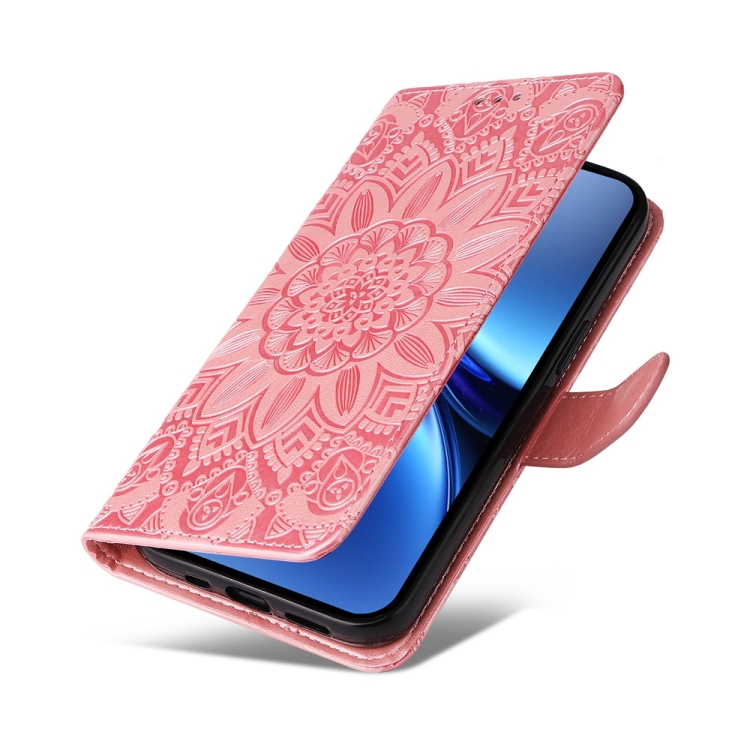 Peňaženkové puzdro Embossing Pattern Slnečnica ružové – Vivo X200 Pro | Kryty na mobil Kryty na mobil | Peňaženkové puzdro Embossing Pattern Slnečnica ružové – Vivo X200 Pro | Kryty na mobil
