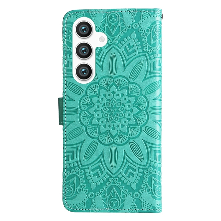 Peňaženkové puzdro Embossing Pattern Slnečnica zelené – Samsung Galaxy S25+ (S25 Plus) | Kryty na mobil Kryty na mobil | Peňaženkové puzdro Embossing Pattern Slnečnica zelené – Samsung Galaxy S25+ (S25 Plus) | Kryty na mobil