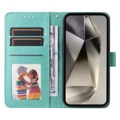 Peňaženkové puzdro Embossing Pattern Slnečnica zelené – Samsung Galaxy S25 Ultra | Kryty na mobil Kryty na mobil | Peňaženkové puzdro Embossing Pattern Slnečnica zelené – Samsung Galaxy S25 Ultra | Kryty na mobil