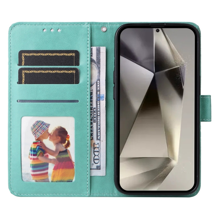 Peňaženkové puzdro Embossing Pattern Slnečnica zelené – Samsung Galaxy S25 Ultra | Kryty na mobil Kryty na mobil | Peňaženkové puzdro Embossing Pattern Slnečnica zelené – Samsung Galaxy S25 Ultra | Kryty na mobil
