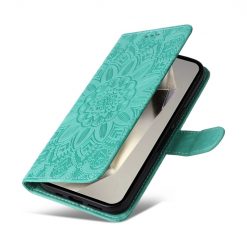 Peňaženkové puzdro Embossing Pattern Slnečnica zelené – Samsung Galaxy S25 Ultra | Kryty na mobil Kryty na mobil | Peňaženkové puzdro Embossing Pattern Slnečnica zelené – Samsung Galaxy S25 Ultra | Kryty na mobil
