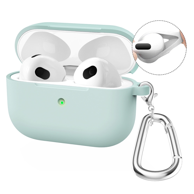 Silikónové puzdro Enkay Hook case mätové – Apple AirPods 4 | Kryty na mobil Kryty na mobil | Silikónové puzdro Enkay Hook case mätové – Apple AirPods 4 | Kryty na mobil