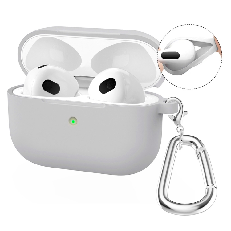Silikónové puzdro Enkay Hook case sivé – Apple AirPods 4 | Kryty na mobil Kryty na mobil | Silikónové puzdro Enkay Hook case sivé – Apple AirPods 4 | Kryty na mobil