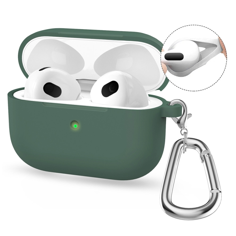 Silikónové puzdro Enkay Hook case zelené – Apple AirPods 4 | Kryty na mobil Kryty na mobil | Silikónové puzdro Enkay Hook case zelené – Apple AirPods 4 | Kryty na mobil