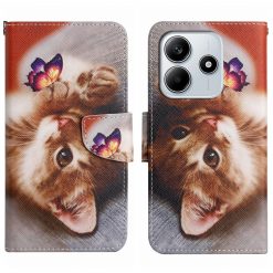 Knižkové puzdro Trendy Cross case Mačka a motýľ – Xiaomi Redmi Note 14 5G | Kryty na mobil Kryty na mobil | Knižkové puzdro Trendy Cross case Mačka a motýľ – Xiaomi Redmi Note 14 5G | Kryty na mobil