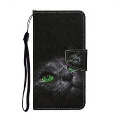 Kryty na mobil | Knižkové puzdro Trendy Cross case Zelenooká mačka – Xiaomi Redmi Note 14 5G | Kryty na mobil