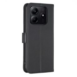 Kryty na mobil | Peňaženkové puzdro Embossing Pattern case Štvorlístky čierne – Xiaomi Redmi Note 14 (4G) | Kryty na mobil