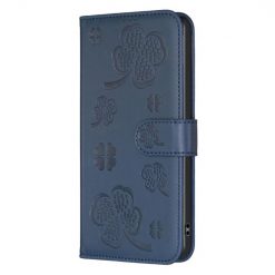 Peňaženkové puzdro Embossing Pattern case Štvorlístky modré – Xiaomi Redmi Note 14 (4G)
