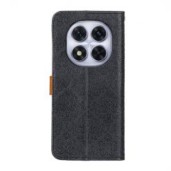 Kryty na mobil | Peňaženkové puzdro Embossing Pattern Kvety čierne – Xiaomi Redmi Note 14 Pro (4G) | Kryty na mobil