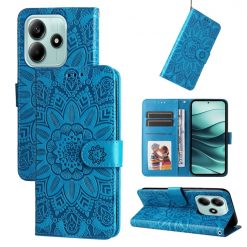 Peňaženkové puzdro Embossing Pattern Slnečnica modré – Xiaomi Redmi Note 14 5G | Kryty na mobil Kryty na mobil | Peňaženkové puzdro Embossing Pattern Slnečnica modré – Xiaomi Redmi Note 14 5G | Kryty na mobil