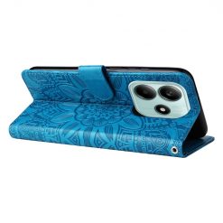 Peňaženkové puzdro Embossing Pattern Slnečnica modré – Xiaomi Redmi Note 14 5G | Kryty na mobil Kryty na mobil | Peňaženkové puzdro Embossing Pattern Slnečnica modré – Xiaomi Redmi Note 14 5G | Kryty na mobil